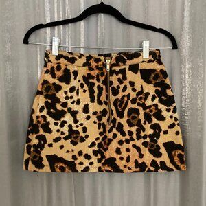 leopard mini skirt